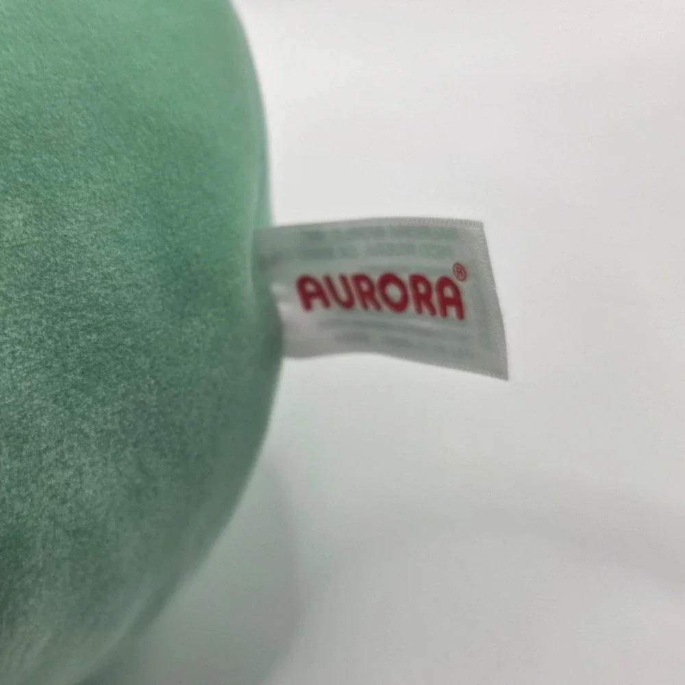 Aurora Plush Frog Mint Green Flower Eyes Squishy Stuffed Animal 6in W x 7in L
